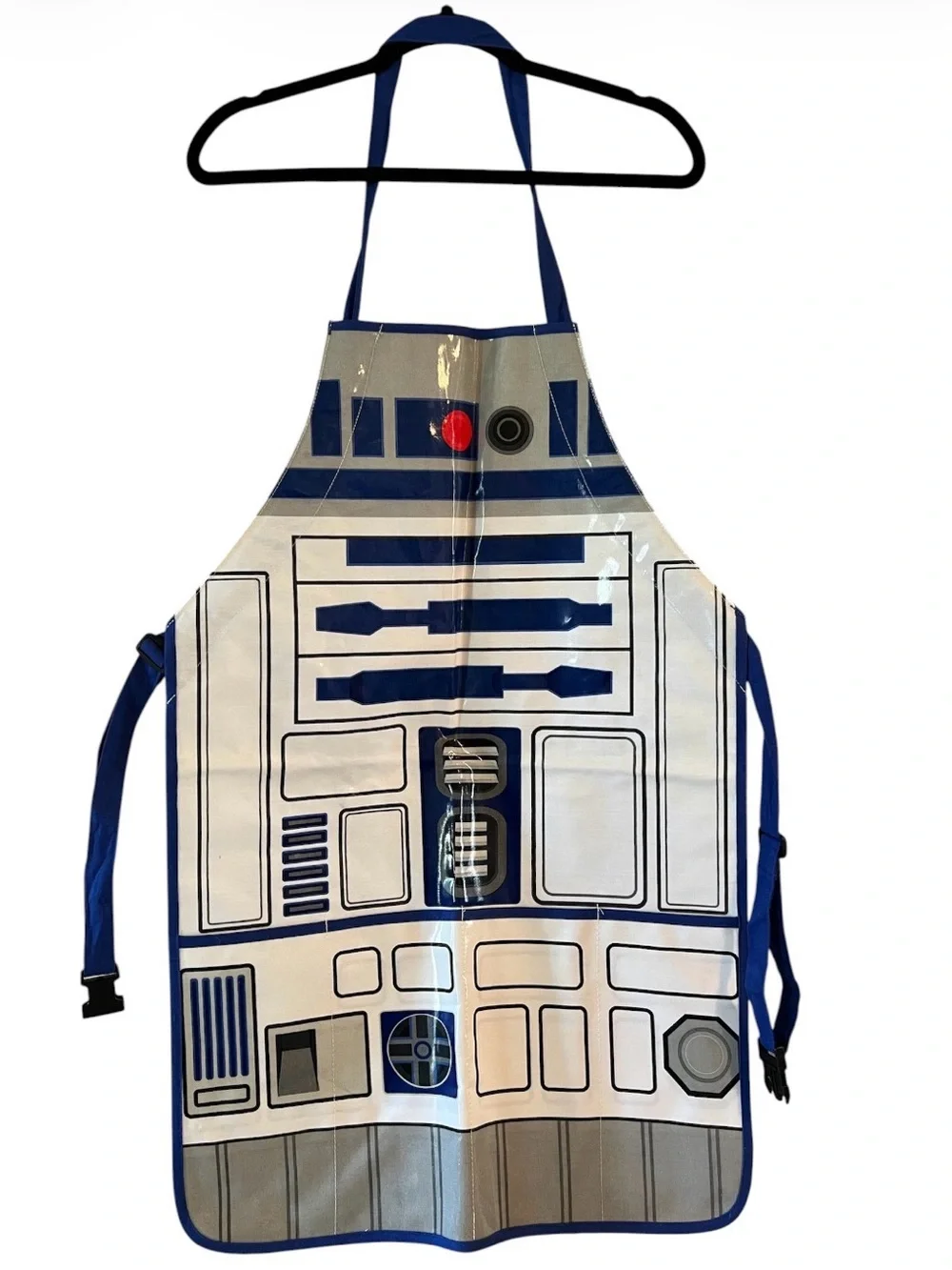 R2-D2 Inspired Blue and White Kitchen Apron - Licensed Character Style